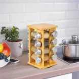 Bambusz fűszertartó állvány, 16db-os 