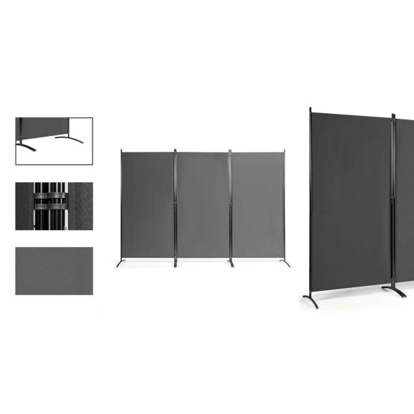Mobil térelválasztó 260x180cm, szürke