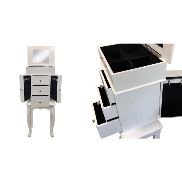 Ékszertartó szekrény, fehér 