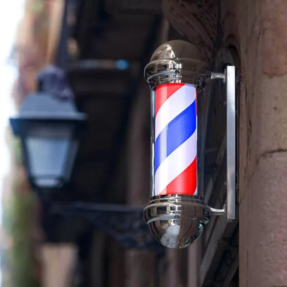 Világító barber shop cégér