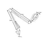 Asztalra szerelhető, 2 lencsés, LED-es nagyító
