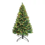 LED-es műfenyő több típusban, melegfehér-100 LED-es, 120 cm