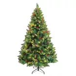 LED-es műfenyő több típusban, melegfehér-320 LED-es, 210 cm