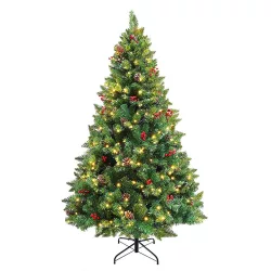   LED-es műfenyő több típusban, melegfehér-320 LED-es, 210 cm