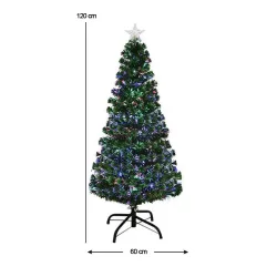   Műfenyő száloptikával színes LED-del több típusban-120 cm-es