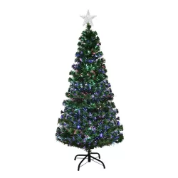   Műfenyő száloptikával színes LED-del több típusban-150 cm-es