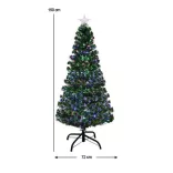 Műfenyő száloptikával színes LED-del több típusban-150 cm-es