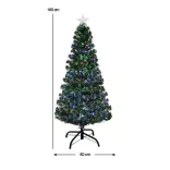 Műfenyő száloptikával színes LED-del több típusban-180 cm-es 