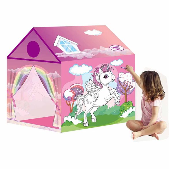 Kiszínezhető játék sátor több típusban-unikornis