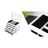 6 rekeszes ékszertartó, fehér