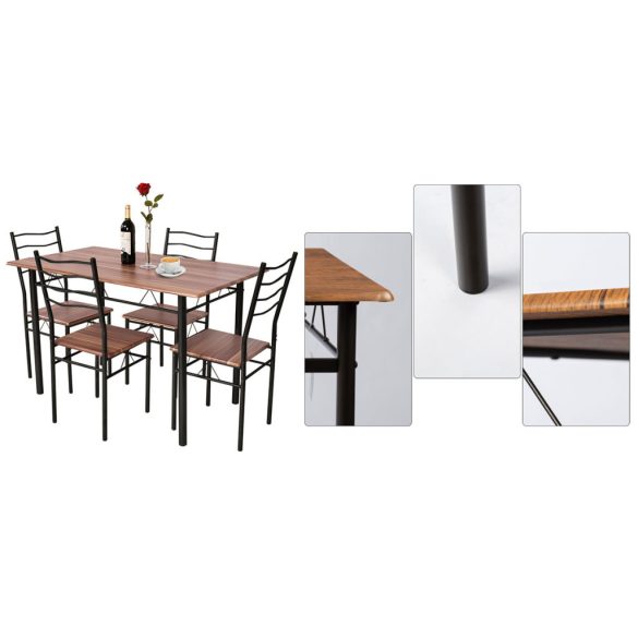 Fémvázas étkezőasztal 4 székkel