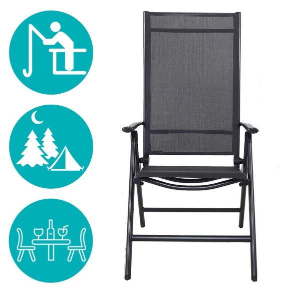 Összecsukható alumínium kerti szék, 2db