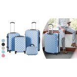 Utazóbőrönd szett kozmetikai táskával, több színben-acélkék