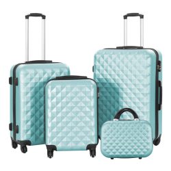   Utazóbőrönd szett kozmetikai táskával, több színben-mentazöld