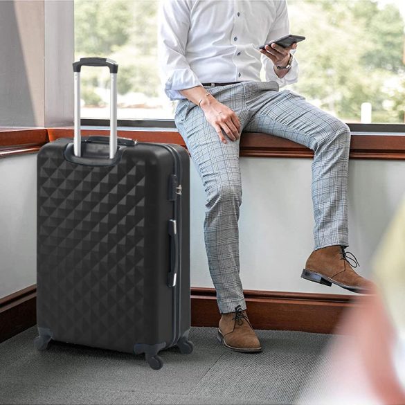 Utazóbőrönd szett kozmetikai táskával, több színben-fekete