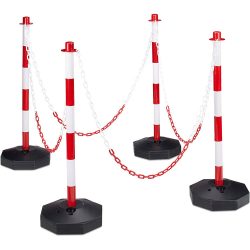 Közlekedési oszlop lánccal 4 db