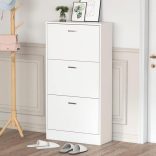 Cipős szekrény 3 részes, fehér színben