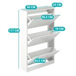 Cipős szekrény 3 részes, fehér színben