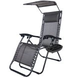 Zéró gravitáció szék napellenzővel és pohártartóval 2 db, több színben-fekete
