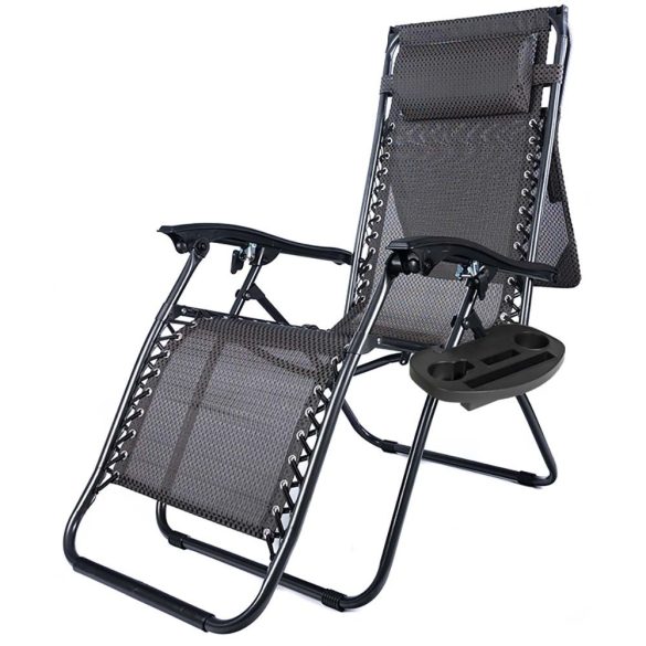 Zéró gravitáció szék napellenzővel és pohártartóval 2 db, több színben-fekete