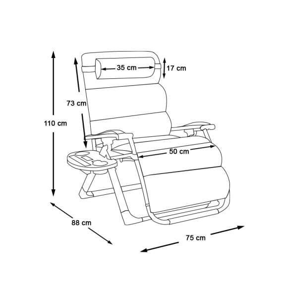 Párnázott zéró gravitáció szék, több színben-szürke
