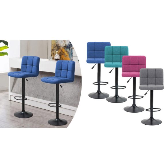 Szövet borítású bárszék 2db, sötétszürke