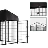 Kültéri fém kutyakennel UV álló szövettetővel