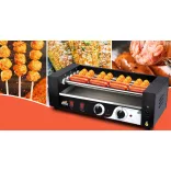 Görgős virsli sütő-melegítő gép HOT DOG készítéshez