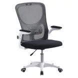 Ergonomikus irodai szék felhajtható könyöktámasszal fehér