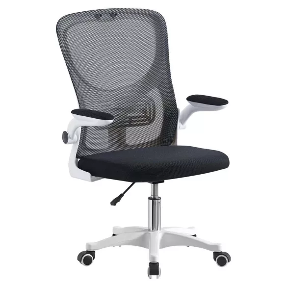 Ergonomikus irodai szék felhajtható könyöktámasszal fehér