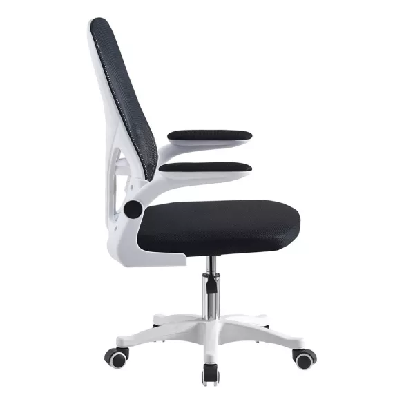 Ergonomikus irodai szék felhajtható könyöktámasszal fehér