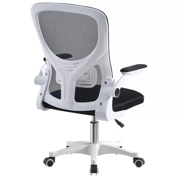 Ergonomikus irodai szék felhajtható könyöktámasszal fehér