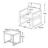 2 személyes, kültéri bútorszett dohányzóasztallal