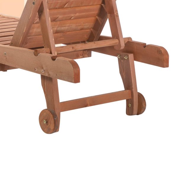 Állítható fa pihenőágy kihúzható tartóval