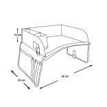 Hordozható gyerekasztal autóba, zsebekkel, szürke