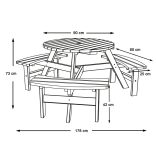 6 személyes piknik asztal