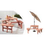 6 személyes piknik asztal