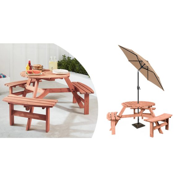 6 személyes piknik asztal