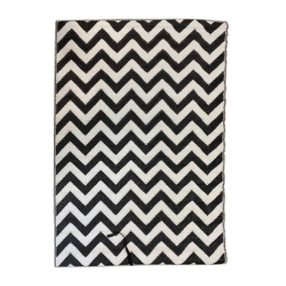 Kültéri szőnyeg, 2 oldalas, 180 x 120 cm,fekete-fehér