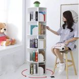 Forgó könyvespolc 46x46x160cm, fehér 