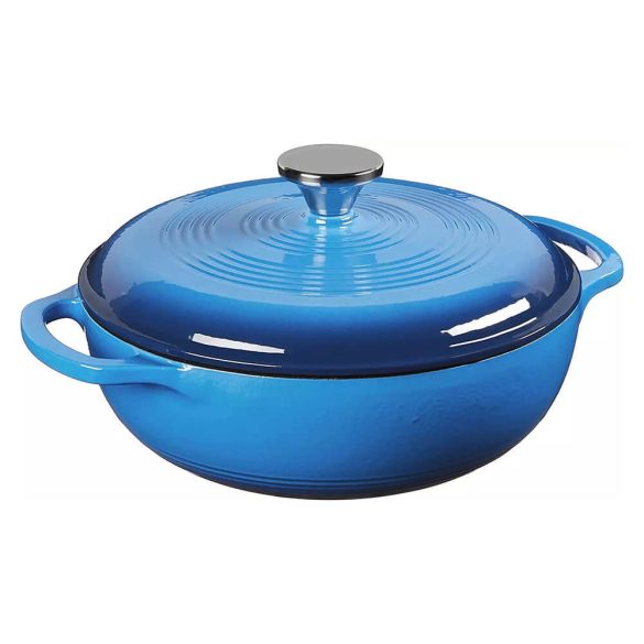 Zománcozott, öntöttvas edény fedővel 5,7 L, kék