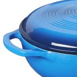 Zománcozott, öntöttvas edény fedővel 5,7 L, kék