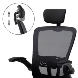 Ergonomikus irodai szék deréktámasszal, fejtámlával, fekete 