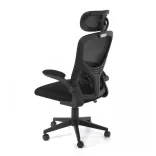 Ergonomikus irodai szék deréktámasszal, fejtámlával, fekete 