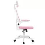 Ergonomikus irodai szék deréktámasszal, fejtámlával, rózsaszín