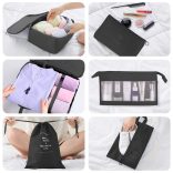 Bőröndrendszerező szett 8 darabos, fekete