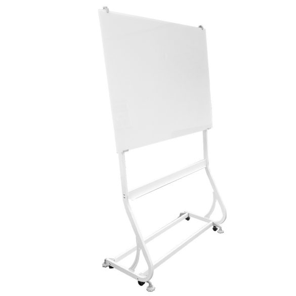 Gurulós mágneses, üveg flipchart tábla 120x90 cm