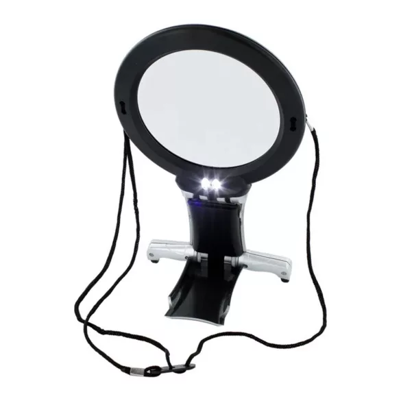 Nyakbaakasztható nagyító 2 LED-del, hidegfehér