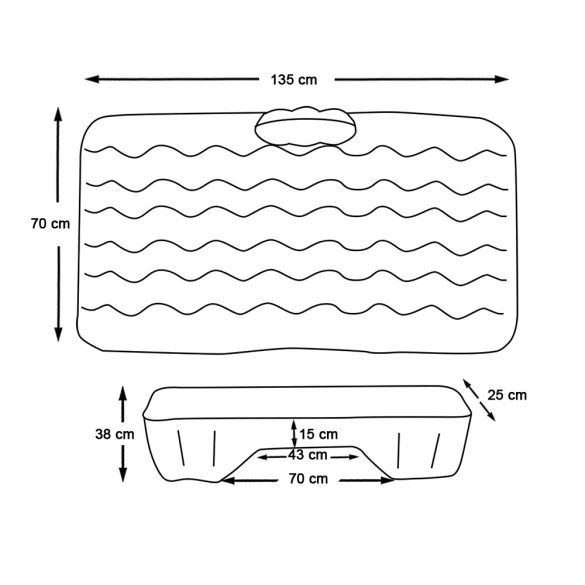 Felfújható matrac autóba, szivargyújtós pumpával