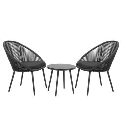 Kültéri/beltéri fotel 2 db, kis asztallal